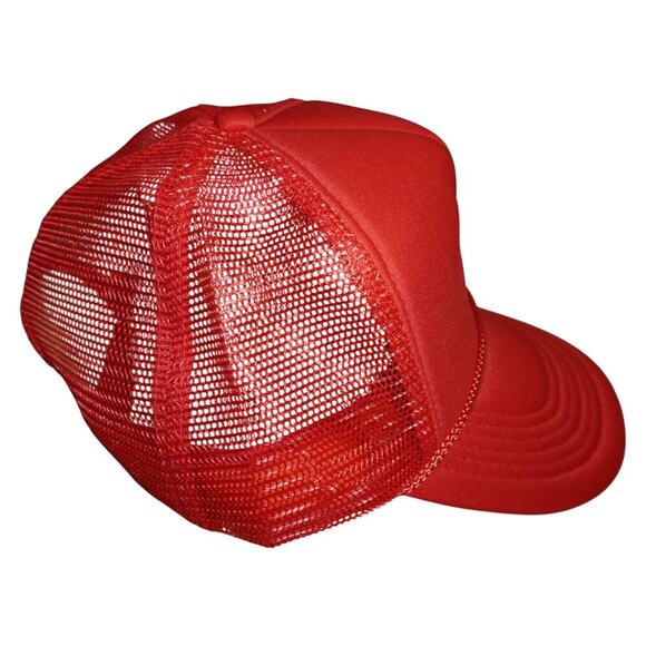 Loyal Origins Red Trucker Hat | Embroidered LV Hearts Mesh Snapback Cap - Picture 2 of 5